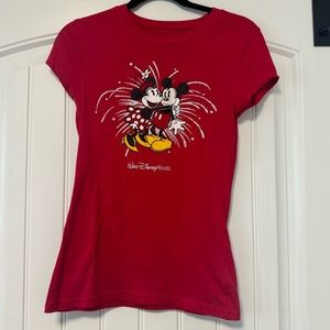Ladies DisneyWorld Mickey & Minnie Red Shirt Size X-Small
